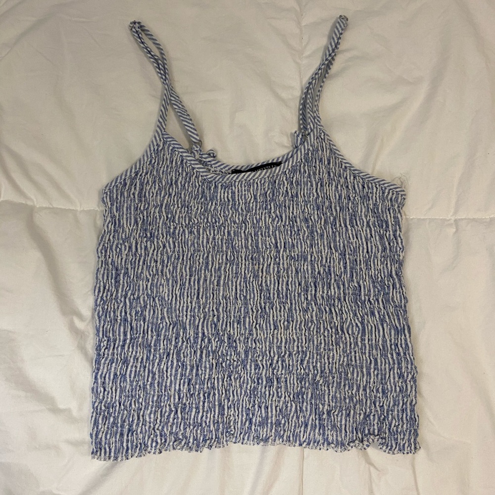 Brandy Melville blue & white tank top